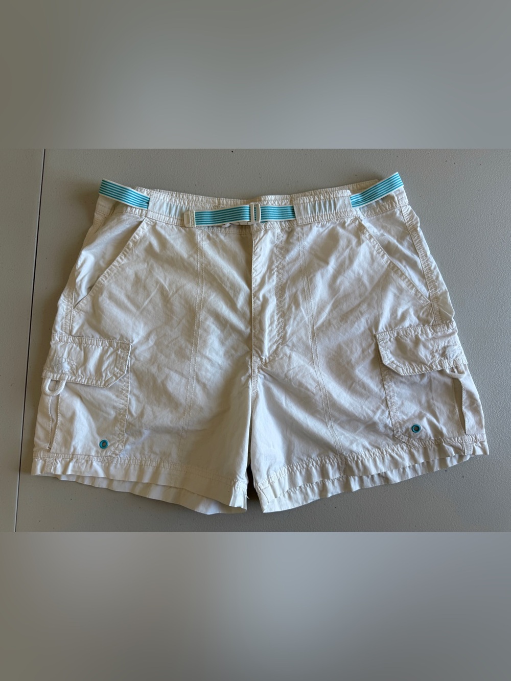 Free People Cotton Belted Cargo Utility Shorts Off-White Cream Size 4